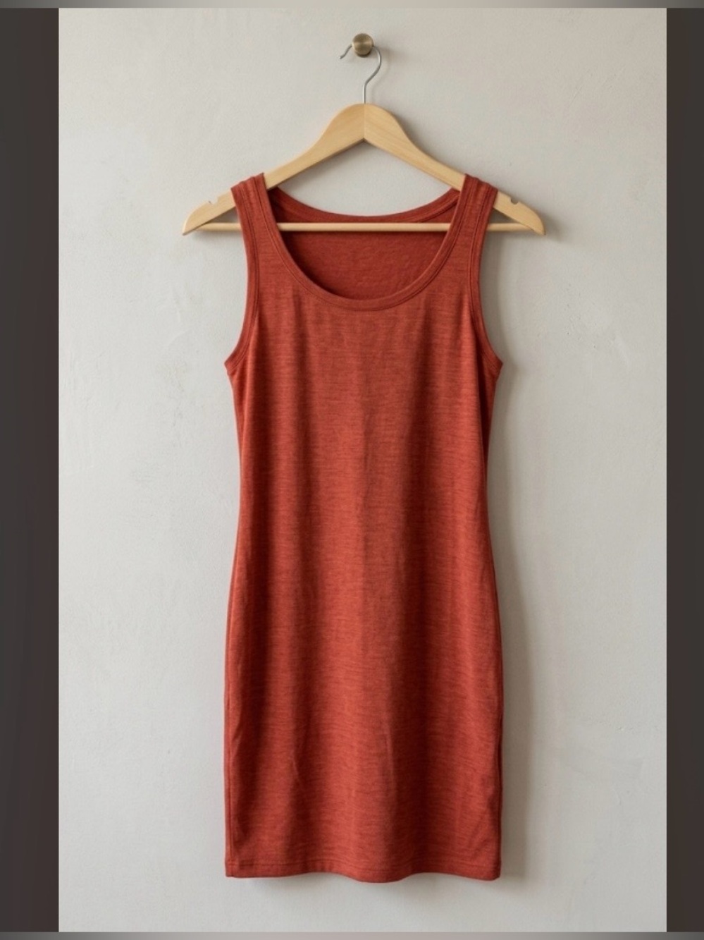Icebreaker Yanni Cool-Lite Merino Wool Blend Tank Dress Sleeveless Rust XS